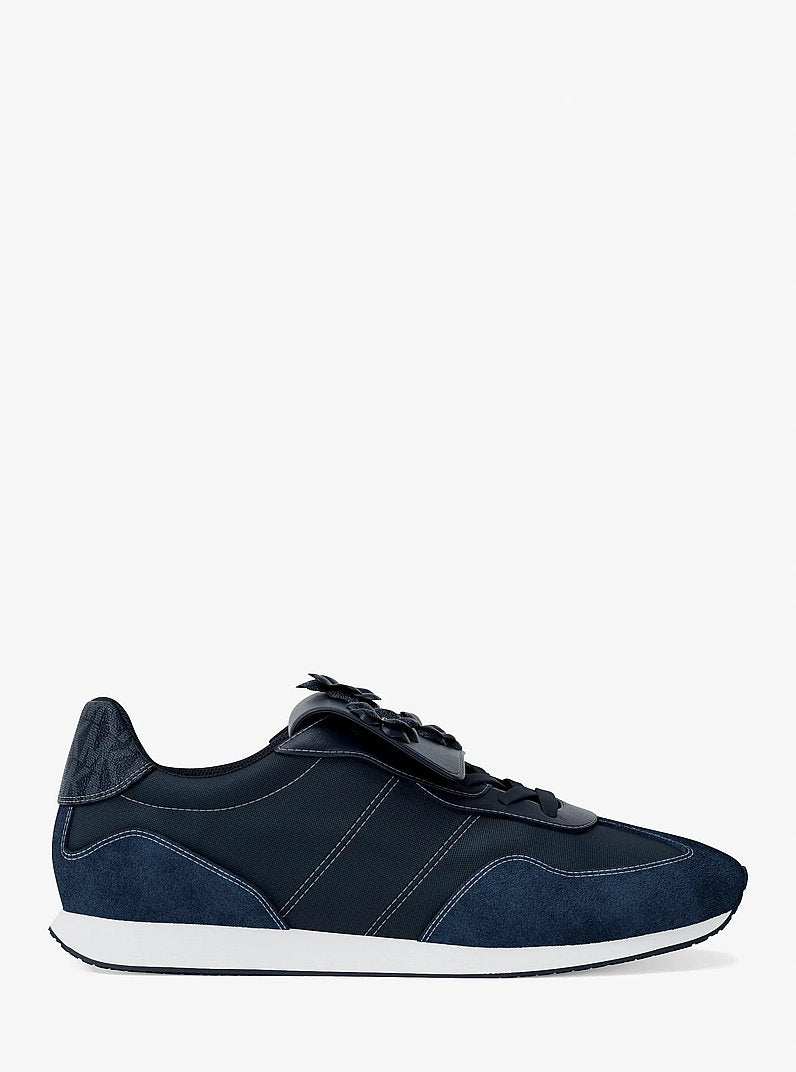Michael Kors Essex Embellished Mixed-Media Trainer