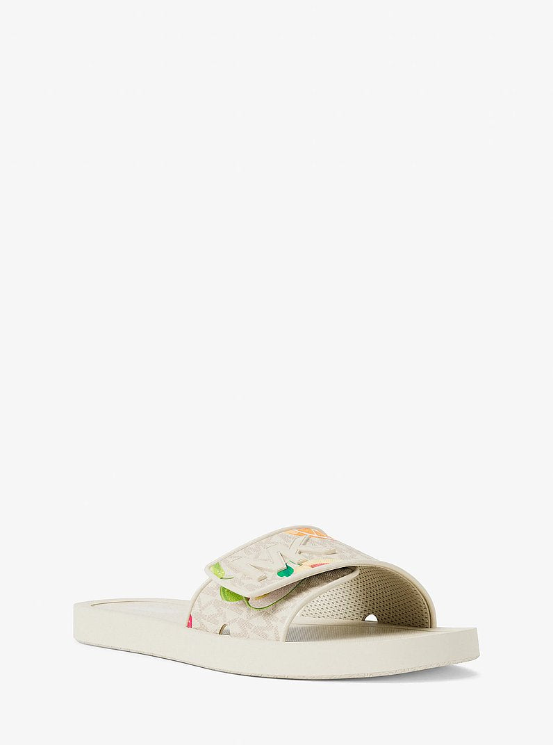 Michael Kors Palmer Printed Signature Logo Slide Sandal