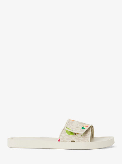 Michael Kors Palmer Printed Signature Logo Slide Sandal