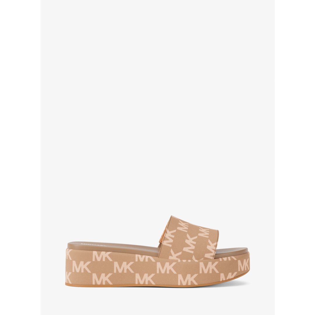 Michael Kors Sadler Logo Jacquard Platform Slide Sandal