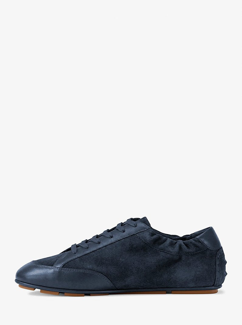 Michael Kors Susie Suede and Leather Trainer NAVY