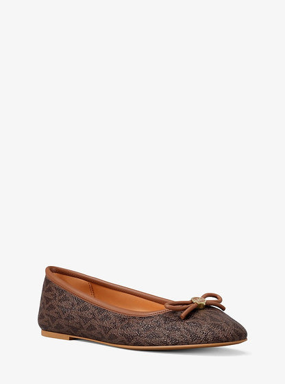Michael Kors Savannah Signature Logo Ballet Flat BROWN