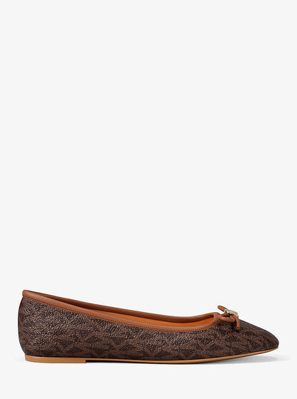 Michael Kors Savannah Signature Logo Ballet Flat BROWN