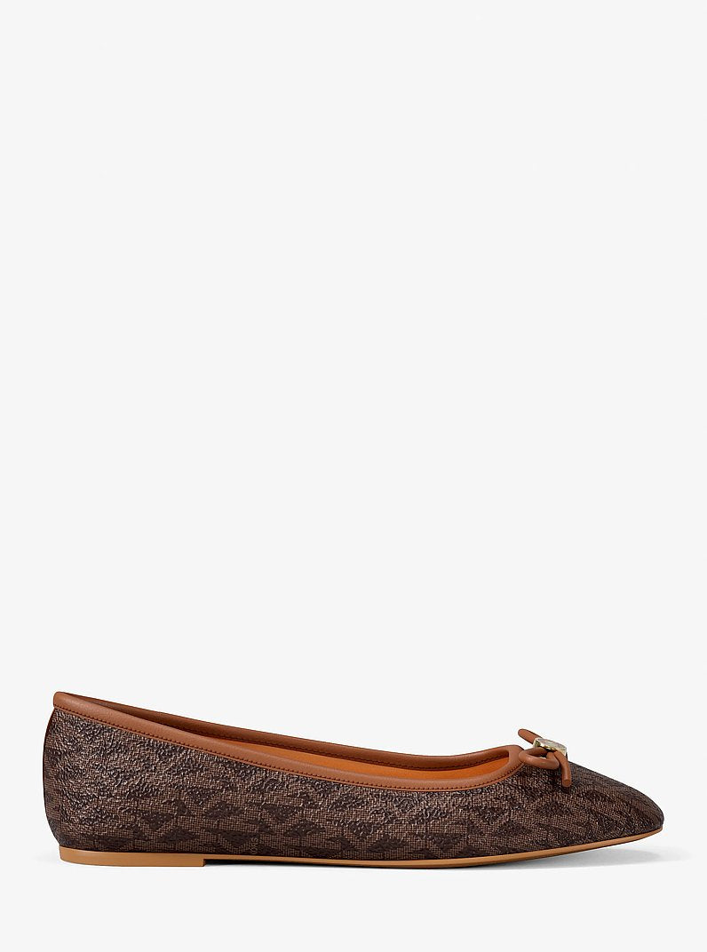 Michael Kors Savannah Signature Logo Ballet Flat BROWN
