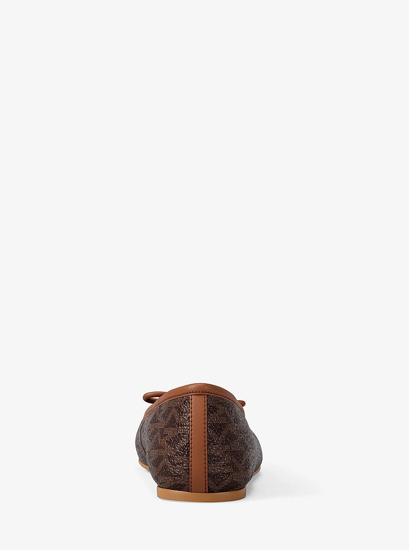 Michael Kors Savannah Signature Logo Ballet Flat BROWN