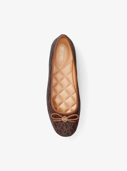 Michael Kors Savannah Signature Logo Ballet Flat BROWN