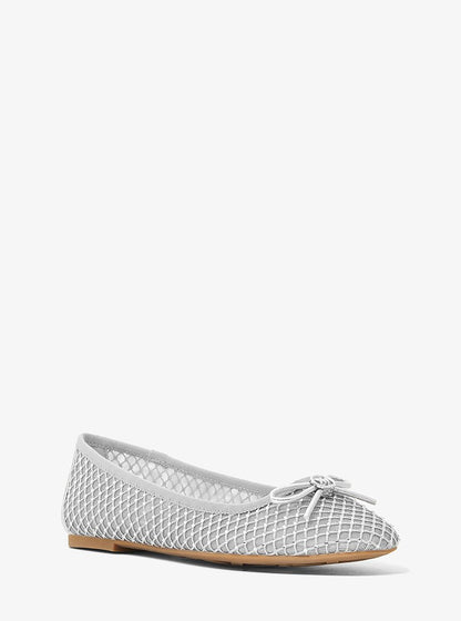 Michael Kors Savannah Embellished Mesh Ballet Flat SILVER