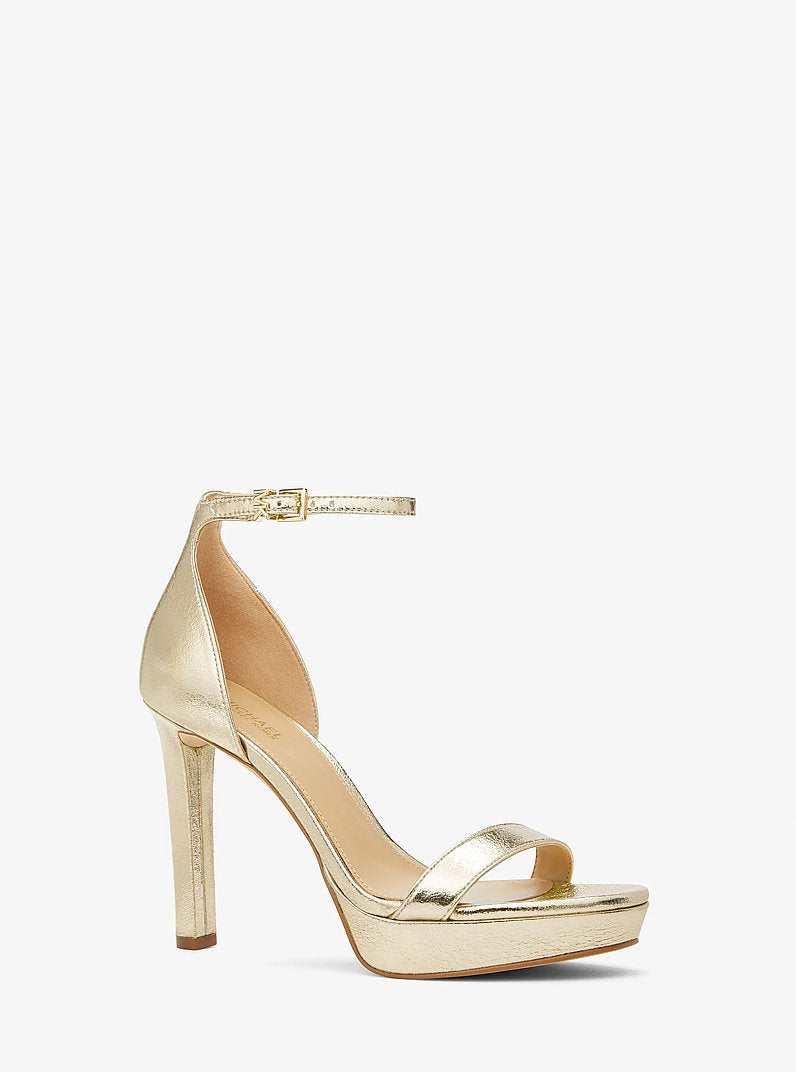 Michael Kors Margot Metallic Platform Sandal PALE GOLD