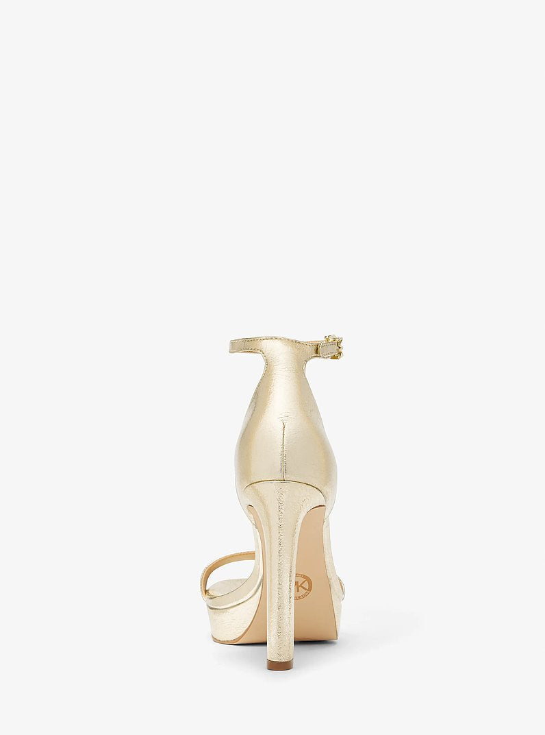 Michael Kors Margot Metallic Platform Sandal PALE GOLD