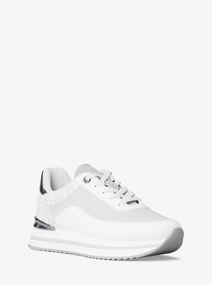 Michael Kors Hattie Mixed-Media Trainer BRIGHT WHT