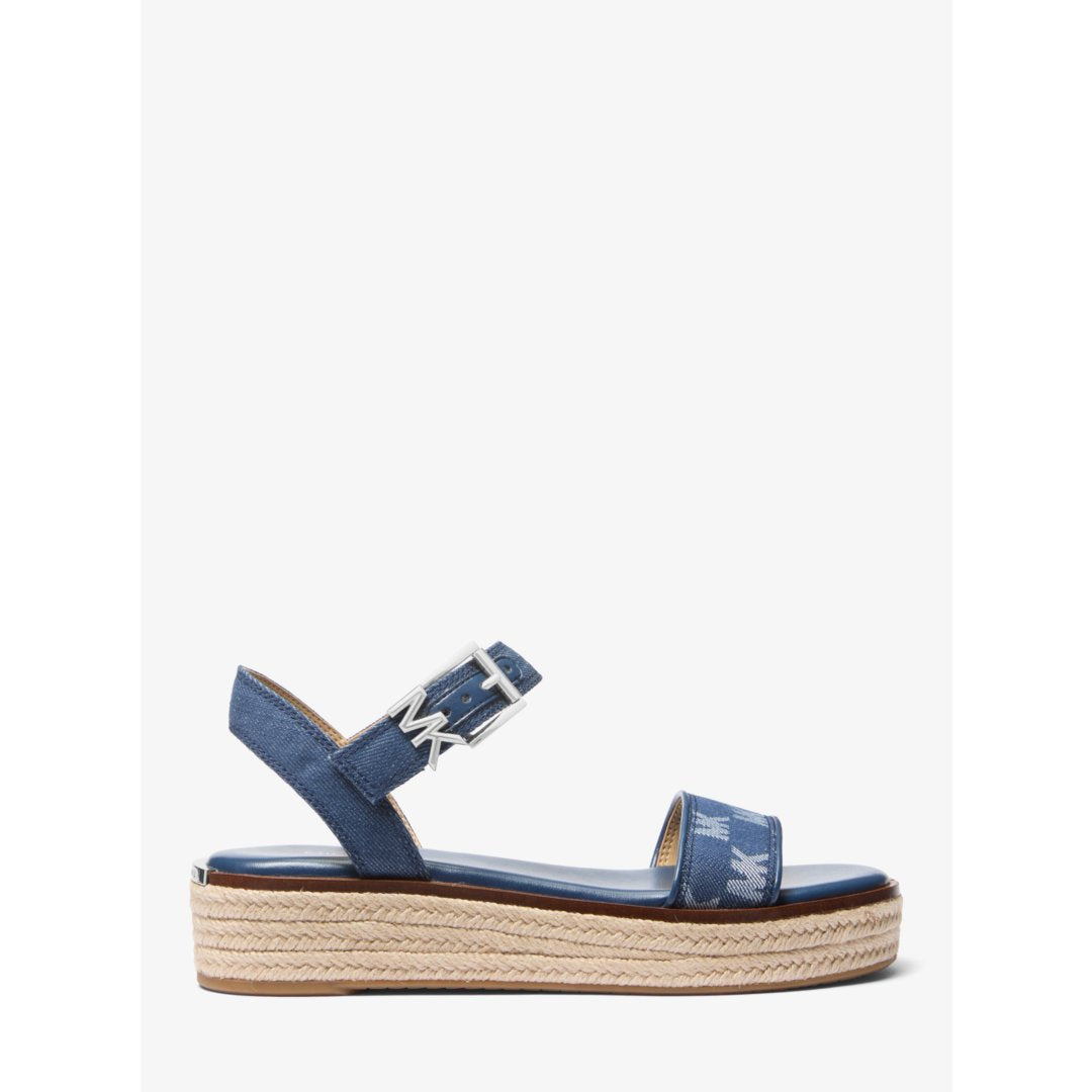 Michael Kors Richie Logo Jacquard Denim Espadrille Sandal