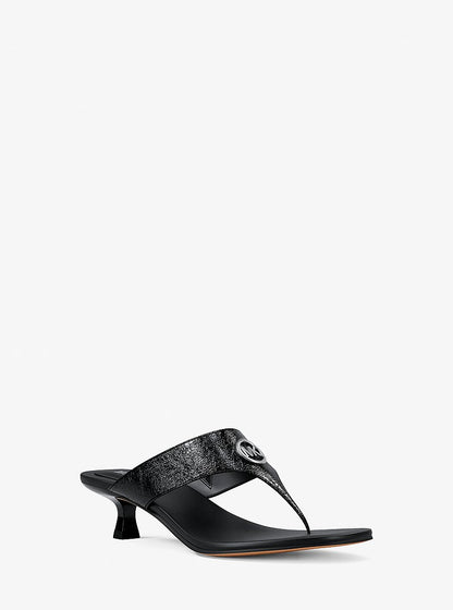 Michael Kors Anneka Patent Thong Sandal BLACK