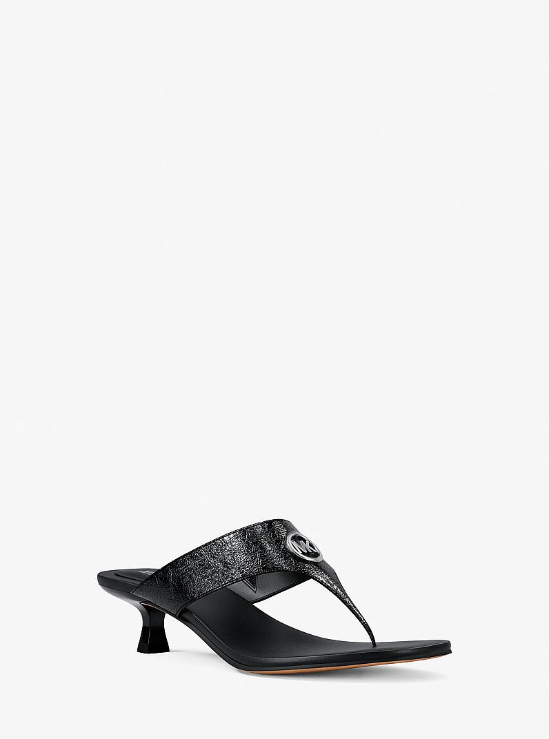 Michael Kors Anneka Patent Thong Sandal BLACK