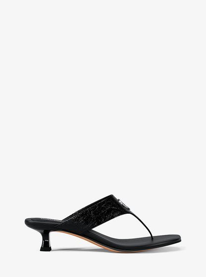 Michael Kors Anneka Patent Thong Sandal BLACK