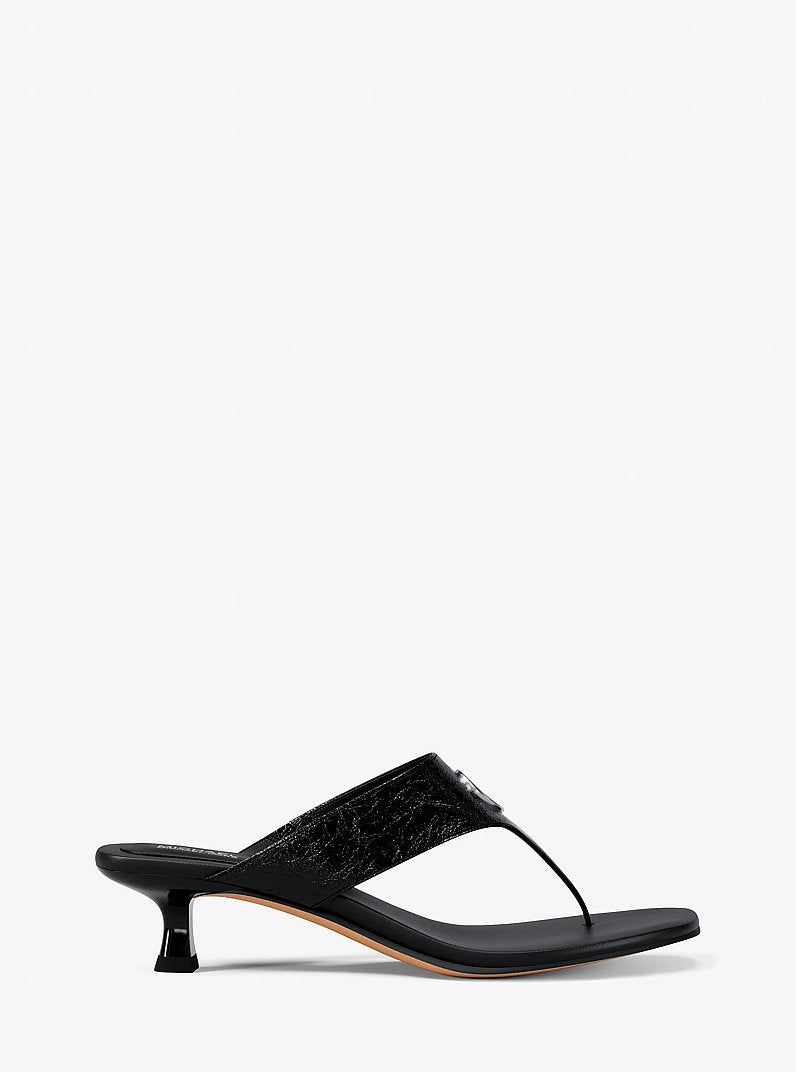 Michael Kors Anneka Patent Thong Sandal BLACK