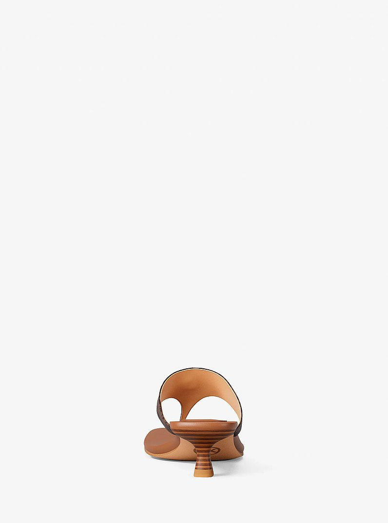 Michael Kors Anneka Signature Logo Thong Sandal BROWN MULTI