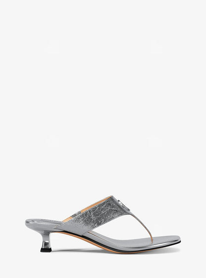 Michael Kors Anneka Metallic Thong Sandal SILVER