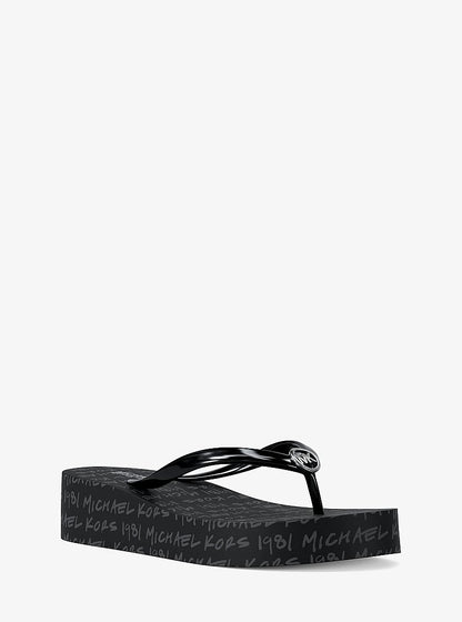 Michael Kors Bedford Logo Flip Flop BLACK
