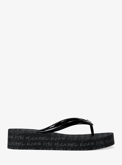 Michael Kors Bedford Logo Flip Flop BLACK