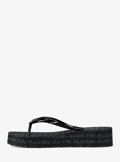Michael Kors Bedford Logo Flip Flop BLACK