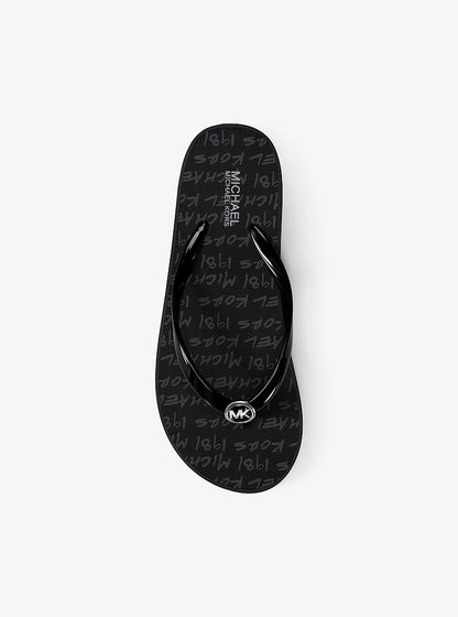 Michael Kors Bedford Logo Flip Flop BLACK
