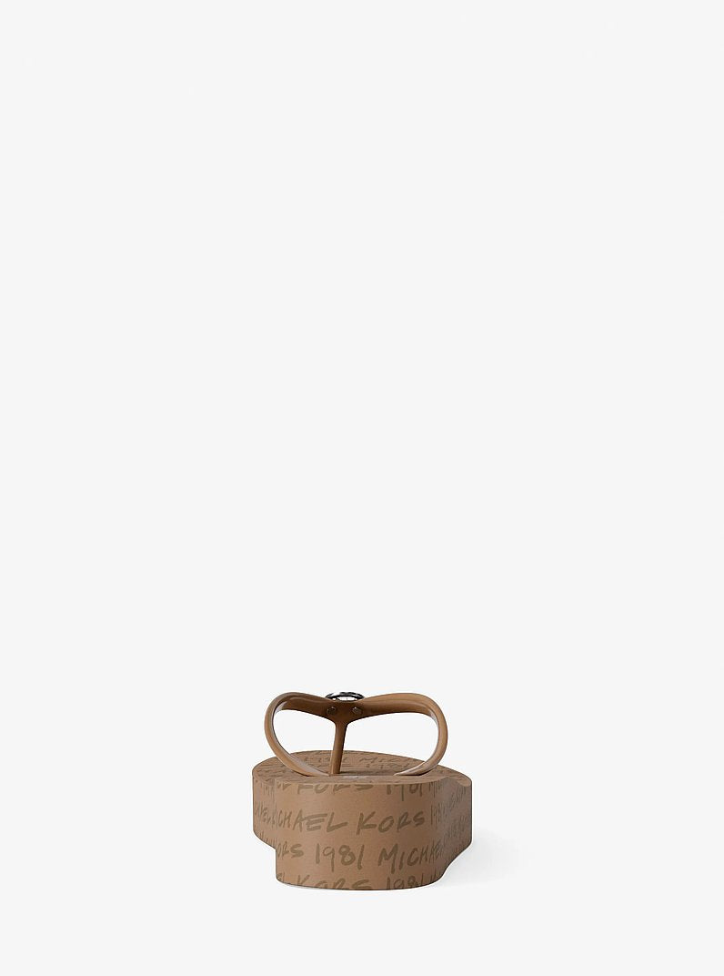 Michael Kors Bedford Logo Flip Flop CAMEL