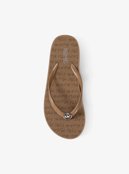 Michael Kors Bedford Logo Flip Flop CAMEL