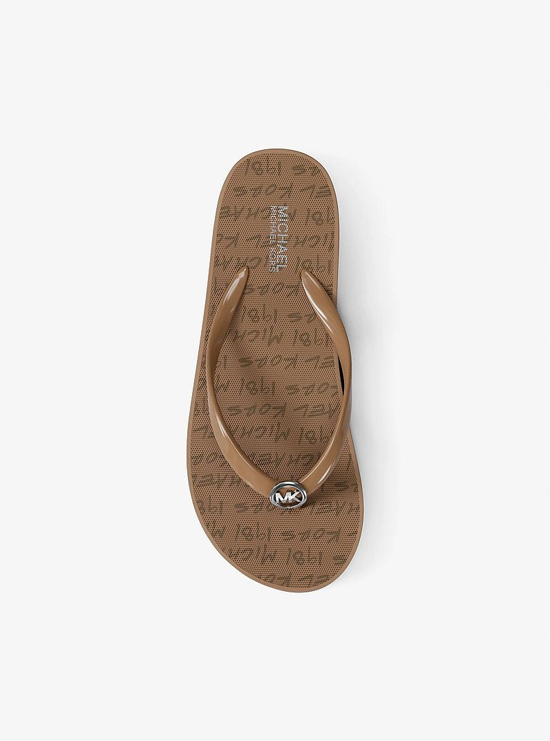 Michael Kors Bedford Logo Flip Flop CAMEL