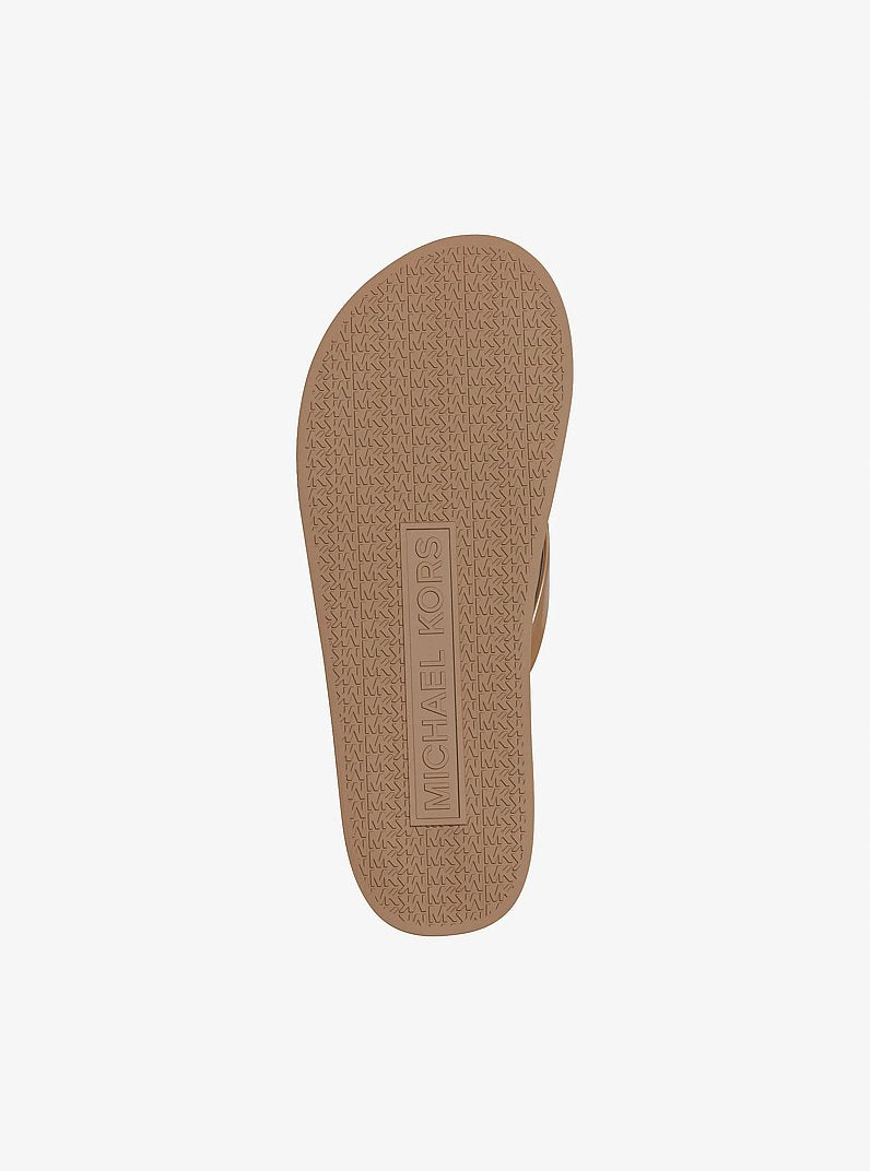 Michael Kors Bedford Logo Flip Flop CAMEL