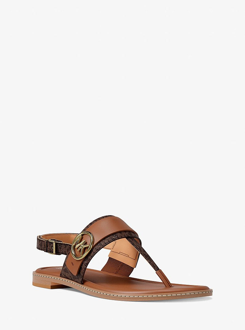 Michael Kors Carmen Signature Logo Sandal BROWN