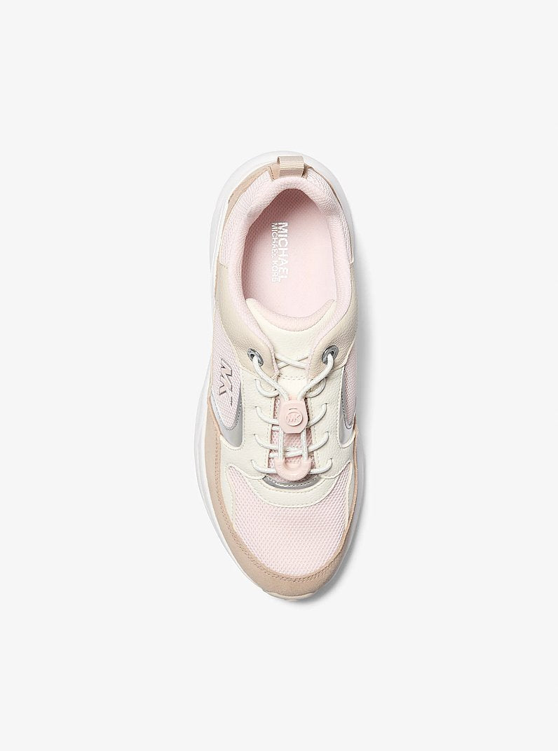 Michael Kors Jett Mixed-Media Trainer POWDER BLUSH