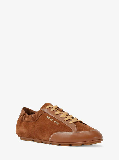 Michael Kors Susie Suede and Leather Trainer LUGGAGE