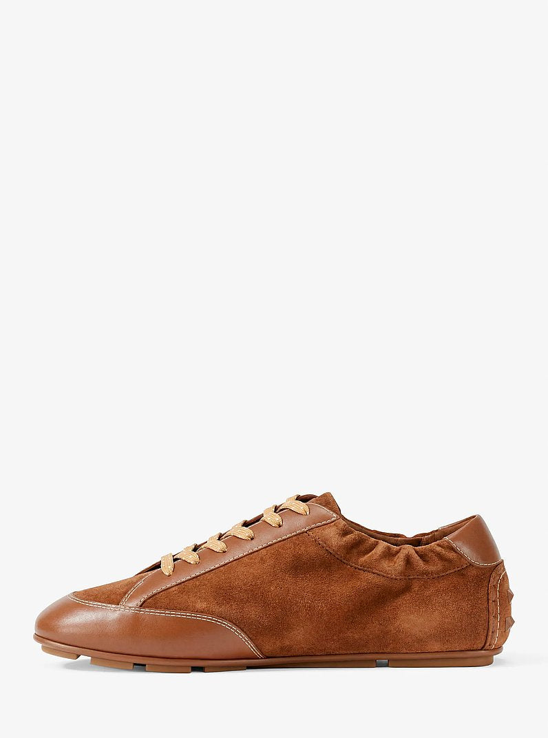 Michael Kors Susie Suede and Leather Trainer LUGGAGE