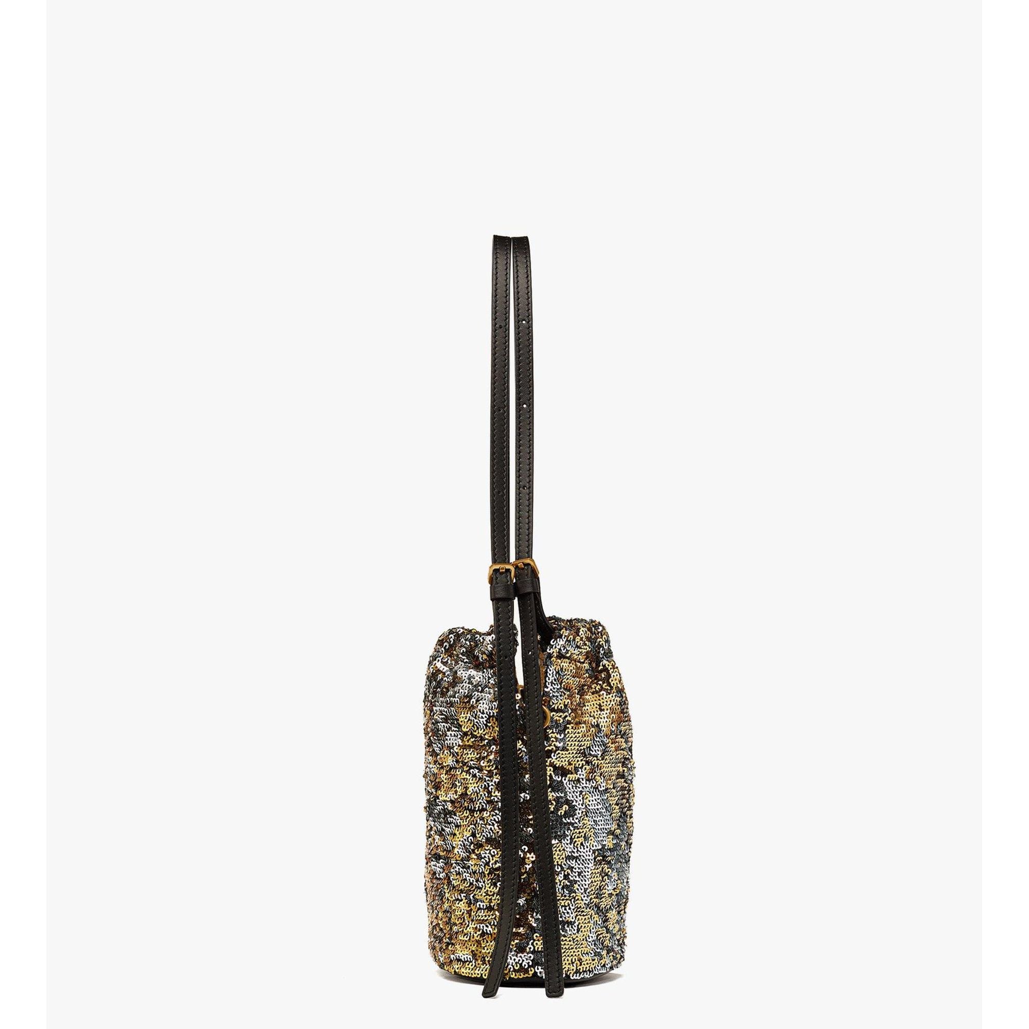 MCM Himmel Sequin Drawstring Bag