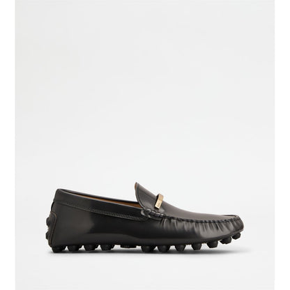 Tods Gommino Bubble Loafers In Leather Grey Mens