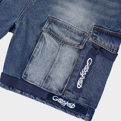 Godspeed Utility Denim Shorts (Blue / Blue)