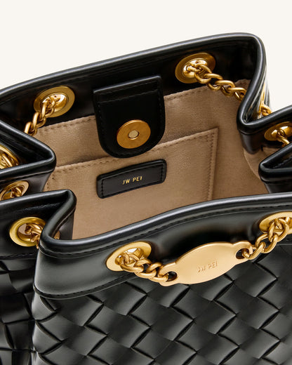 Jw Pei Yara Hand Woven Bucket Bag Black