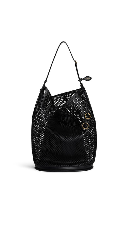 Alaïa Hip Large Bucket Bag In Leather Net