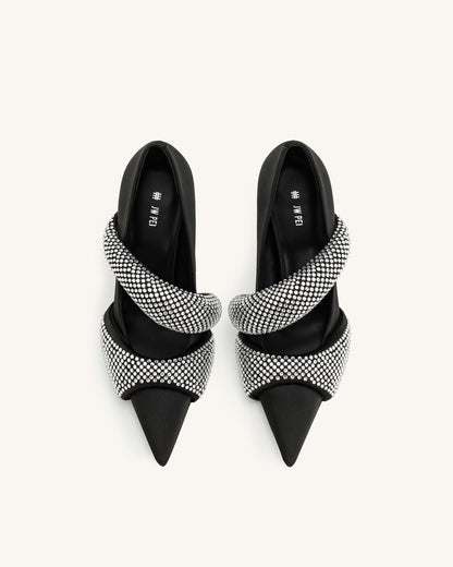 Jw Pei Sara Artificial Crystal Pumps Black