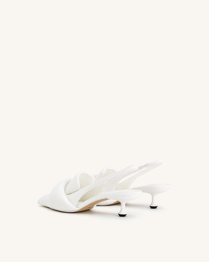 Jw Pei Carla Soft Padded Kitten Heel Pumps White