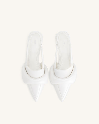 Jw Pei Carla Soft Padded Kitten Heel Pumps White