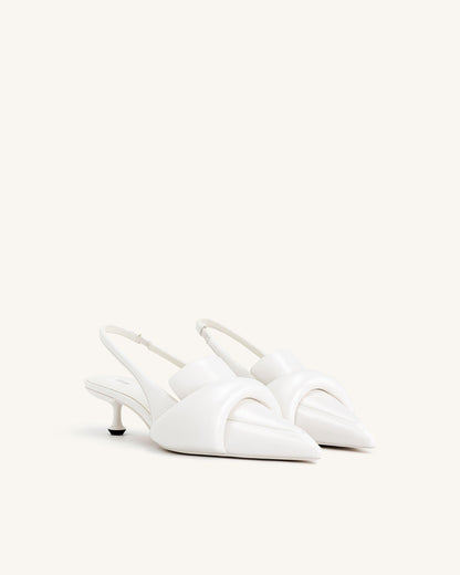 Jw Pei Carla Soft Padded Kitten Heel Pumps White