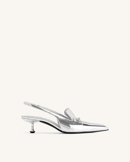 Jw Pei Carla Metallic Kitten Heel Pumps Silver