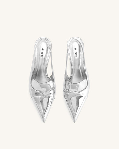 Jw Pei Carla Metallic Kitten Heel Pumps Silver