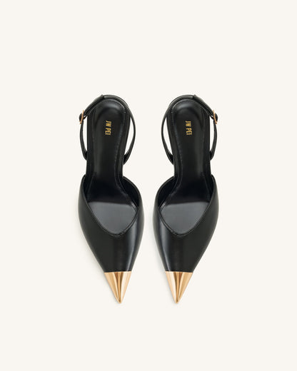 Jw Pei Savannah Gold Tipped Slingback Pumps Black