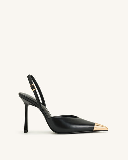 Jw Pei Savannah Gold Tipped Slingback Pumps Black