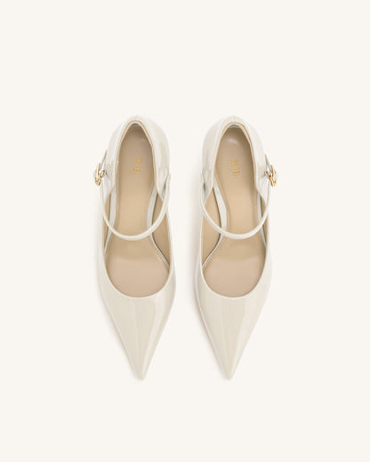 Jw Pei Thalina Patent Leather Pumps Beige