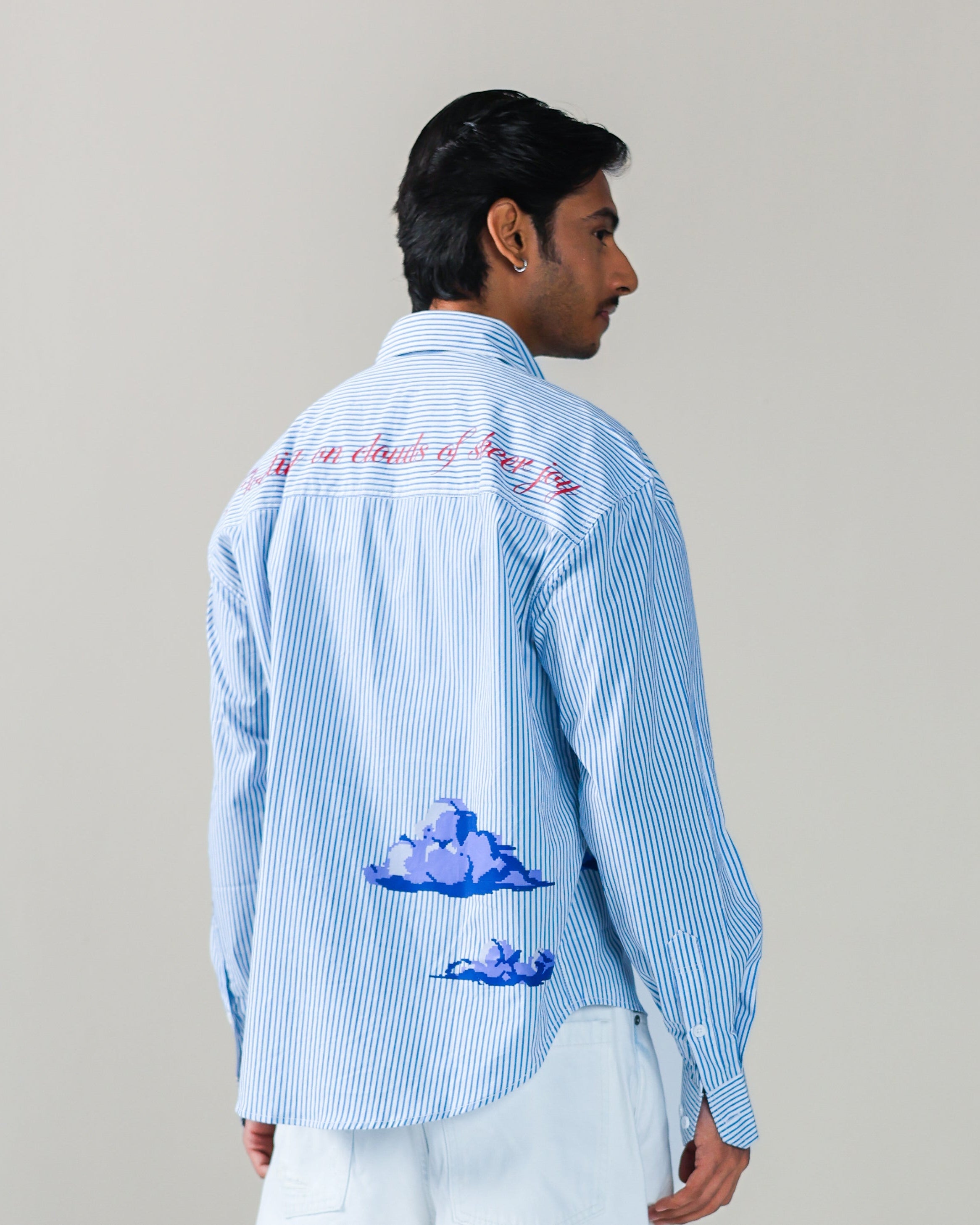 CLOUD NINE HIGH-LOW STRIPE SHIRT