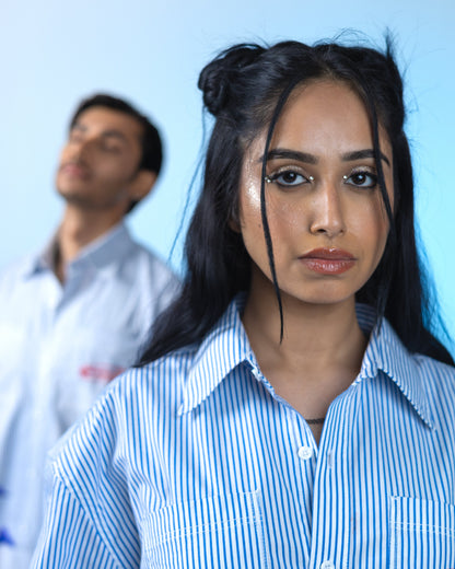 CLOUD NINE HIGH-LOW STRIPE SHIRT