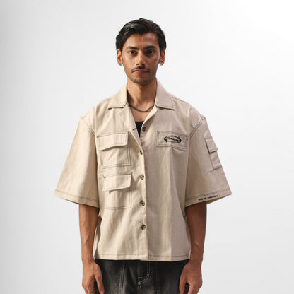 MOMENTOS LINEN BOWLING SHIRT